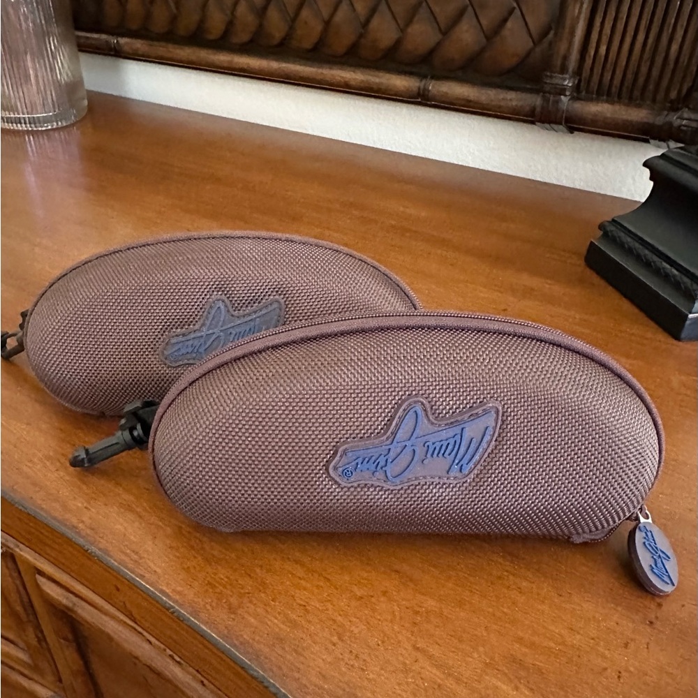 Maui Jim Brown Zip Sunglass Case with Logo (One case) No Dust Bag